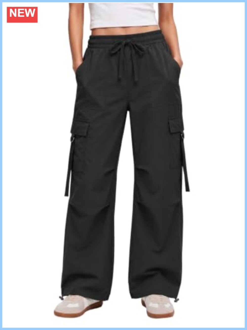 Aoysky Cargo Pants Women Baggy Wide Leg Parachute Hiking Streetwear